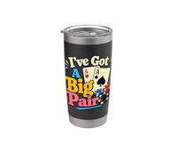 I've Got a Big Pair Funny Poker Carte da Gioco Assi Umorismo Bicchiere termico in acciaio inox doppia parete