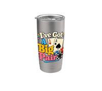 I've Got a Big Pair Funny Poker Carte da Gioco Assi Umorismo Bicchiere termico in acciaio inox doppia parete