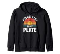 I've Got A Lot On My Plate Overwhelmed Busy Productive |- Felpa con Cappuccio
