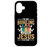 I've Got Bowling In My Veins Jesus In My Heart Custodia per iPhone 16