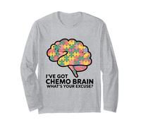 I've Got Chemo Brain Qual è la Tua Scusa Cancro Puzzle Pieces Maglia a Manica