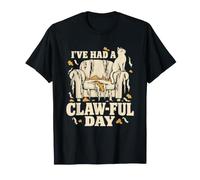 I've Had a Claw-Ful Day Funny Cat Pun Graffiato Divano Umorismo Maglietta