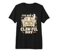 I've Had a Claw-Ful Day Funny Cat Pun Graffiato Divano Umorismo Maglietta Premium