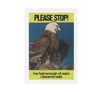 I've Had Enough of Wars Aigle Stati Uniti d'America Collage Vintage Illustrazione Art Animal Parodia - Biancheria decorativa assorbente tessitura Panama formato 36 x 50 cm stampato