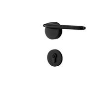 IVEKYKIBC Serratura for Porta della Camera da Letto Maniglia for Interna for la casa Moderna Luce Lusso Divisa for Stanza silenziosa Magnetica for in Legno(Black Silent 35-50mm)