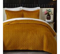 Ivellow Set trapunta in velluto queen size ultra morbido leggero velluto comforter set copriletto oversize completo per tutte le stagioni 3 pezzi lusso trapuntato biancheria da letto