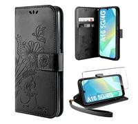 ivencase Cover Compatibile Samsung Galaxy A16 5G Con 1 Pezzi Vetro Temperato, Book Custodia Flip Caso in PU Pelle Portafoglio Magnetica Porta Carta Kickstand Nero