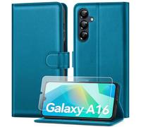 ivencase Cover per Samsung Galaxy A16 5G con Vetro Temperato [Premium Pelle] [Funzione Stand] Slot Scheda Antiurto Magnetico Wallet Flip Case Protettiva Custodia per Samsung Galaxy A16, Blu