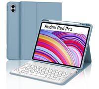 IVEOPPE Cover Redmi Pad Pro 12.1 con Tastiera, XIAOMI Poco Pad Custodia con Tastiera Italiano Bluetooth Staccabile per Xiaomi Redmi Pad Pro 12.1" 2024,Blu Nebbioso