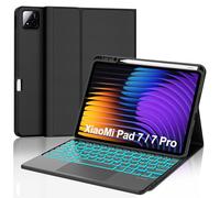 IVEOPPE Cover Tastiera Xiaomi Pad 7/7Pro 11.2" 2025 con Touchpad, Custodia Tastiera Trackpad Italiano Bluetooth 7 Colori Retroilluminata per Xiaomi Pad 7/7Pro 11.2" 2025, Nero