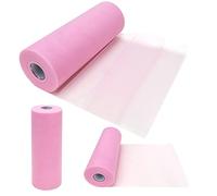 IVEOPPE Rotolo di Tulle 30cm x 91,4m,Tulle Rotolo Wedding Tulle Decoration 100 yards Bobina Tulle,Tulle Tessuto per Wedding DIY Tulle Craft Tutu Decorazione Decorazione da Tavola(Rosa)