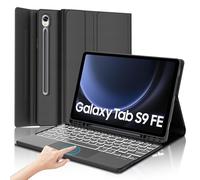 IVEOPPE Tastiera per Samsung Galaxy Tab S9 FE/S10 FE 10.9"/S9 11" con Touchpad, Cover Tastiera Trackpad Italiana Bluetooth Retroilluminata per Samsung Galaxy Tab S9 2023/S9 FE 2023/S10 FE 2025, Nero
