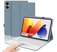 IVEOPPE Tastiera per XIAOMI REDMI Pad 2 Pro/Pad Pro 12.1" con Touchpad, Cover Keyboard Trackpad Italiano QWERTY, Senza fili Bluetooth Staccabile Custodia, Blu Nebbia