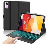 IVEOPPE Tastiera Xiaomi Redmi Pad SE 11" 2023 con Touchpad, Cover Tastiera Trackpad Bluetooth Senza fili Staccabile Magnetica Italiano QWERTY 7 Colori Illuminato per Redmi pad SE 11 Pollici, Nero