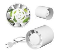 IVEOPPE Ventilatore a tubo da 100 mm, 34 dB, 130 m³/h, per bagno, WC, cucina, serra, tenda, garage