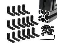Iverntech 16 pezzi Nero Serie 4040 a forma di L Interno Interno Angolo Connettore Staffa Giunto con Viti Chiave per Profilo di Estrusione in Alluminio Serie 40x40 Slot 8mm