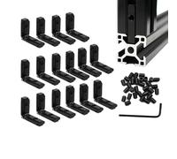 Iverntech 16Pcs Nero Serie 3030 L-Forma Interna Interno Angolo Angolo Connettore Staffa Giunto con Viti Chiave per Serie 30x30 Profilo di Estrusione In Alluminio Slot 8mm