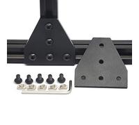 Iverntech - 4 staffe angolari a forma di T, colore nero, con 20 dadi a T M5+20 viti M5 + 1 chiave per slot standard da 6 mm, profilo di estrusione in alluminio serie 2020