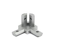 Iverntech - Confezione da 8 giunti angolari a 3 vie per profilati di alluminio estruso della serie 2020, conforme gli standard europei, per scanalatura da 6 mm, con viti e chiave inglese