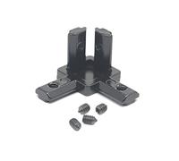 Iverntech - Confezione da 8 giunti angolari a 3 vie per profilati di alluminio estruso della serie 2020, conforme gli standard europei, per scanalatura da 6 mm, con viti e chiave inglese