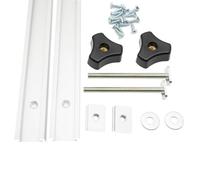 Iverntech Set di 2 guide a T in alluminio, 800 mm, con cursore M8, viti M8 con viti a pomello, viti autofilettanti per stencil per la lavorazione del legno