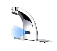 iVIGA Rubinetto con sensore, sensore a infrarossi automatico, rubinetto per bagno, rubinetto senza contatto, con valvola di miscelazione dell'acqua calda e fredda, per cucina e bagno, cromato