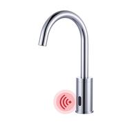 iVIGA Sensore per rubinetto:sensore a infrarossi per rubinetto bagno automatico con miscelatore di temperatura a scatola di comando, cromo