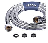 iVIGA Tubo flessibile per doccia, 120 cm, in acciaio inox, rame G1/2, flessibile, resistente al calore, cromato