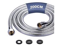 iVIGA Tubo flessibile per doccia, 200 cm, in acciaio inox, rame G1/2, flessibile, resistente al calore, cromato