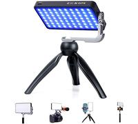IVISII G2 Pocket RGB Camera Light, 32 Wh Built-in 4300 mAh Batteria Ricaricabile 360 ° Full Colour Gamut 9 Effetti di Luce, 2600-10000 K LED Pannello Luce Video con Treppiede Regolabile