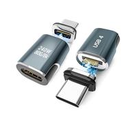IVIVTOR Adattatore Magnetico USB-C - 2 Pack Spinotto Magnetico Tipo C 240W 24 Pin Trasferimento 80 Gbps, Compatibile per iPhone 15/16/17 Pro/Max, iPad, MacBook, Galaxy S24 S23 - Della Latta