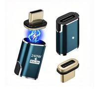 IVIVTOR Adattatore magnetico USB C, 2 pezzi, 240 W, USB-C 24 pin, connettore magnetico di tipo C, 80 Gbps, ricarica rapida e trasferimento dati per laptop, tablet, telefoni cellulari, smartphone