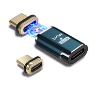 IVIVTOR Adattatore magnetico USB C, 240 W, USB-C 24 pin, connettore magnetico di tipo C, 80 Gbps, ricarica rapida e trasferimento dati per laptop, tablet, telefoni cellulari, smartphone, colore stagno