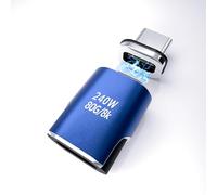 IVIVTOR Adattatore Magnetico USB-C - Spinotto Magnetico USB-C 240W 24 Pin con Velocità di Trasferimento 80 Gbps, Compatibile per iPhone 15/16/17 Pro/Max, iPad, MacBook, Galaxy S24 S23 - Blu