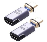 IVIVTOR Adattatore USB C Magnetico - Confezione da 2 140W Adattatore Magnetic USB-C Dritto Trasmissione dati a 40 Gbps per Laptop, Tablet, Telefono