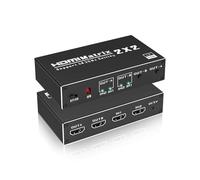 IVIVTOR HDMI Splitter 2 ingressi 2 uscite - 4K sdoppiatore hdmi 2 inputs 2 outputs con telecomando IR supporta Dolby Digital Ultra 3D YUV 4:2:0 HDCP 1.4 - Solo specchio non estendere