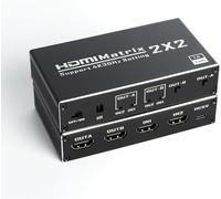 IVIVTOR HDMI Switch 2 in 2 out - Splitter matrice HDMI 2.0 4K con telecomando IR supporta Dolby Digital Ultra 4K@60Hz 3D YUV 4:2:0 HDCP 1.4