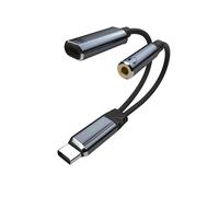 IVIVTOR Splitter per cuffie USB-C - 2 in 1 Ricarica Rapida da 100W e Adattatore Audio da 3.5mm per Telefoni e Dispositivi di Tipo C