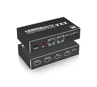 IVIVTOR switch hdmi 4k, multipresa hdmi Splitter 2 in 2 out con telecomando IR supporta Dolby Digital Ultra 4K@60Hz 3D YUV 4:2:0 HDCP 1.4