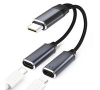 IVIVTOR USB-C a Light-ning Adattatore per Cuffie - 2 in 1 100W Ricarica Rapida & Splitter Audio Lighting per Computer portatili Tablet Smartphone - Grigio