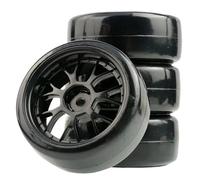 IVLAZLRG 1/10 RC Drift Auto Wheel And Pney Set Compatibile con Modelli D3 D4 D5(Black A 4PCS)