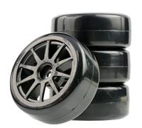 IVLAZLRG 1/10 RC Drift Auto Wheel And Pney Set Compatibile con Modelli D3 D4 D5(Black C 4PCS)