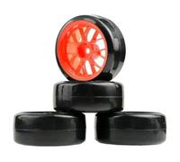 IVLAZLRG 1/10 RC Drift Auto Wheel And Pney Set Compatibile con Modelli D3 D4 D5(Red A 4PCS)