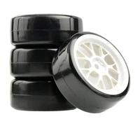 IVLAZLRG 1/10 RC Drift Auto Wheel And Pney Set Compatibile con Modelli D3 D4 D5(Whtie A 4PCS)