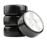 IVLAZLRG 1/10 RC Drift Auto Wheel And Pney Set Compatibile con Modelli D3 D4 D5(Whtie B 4PCS)