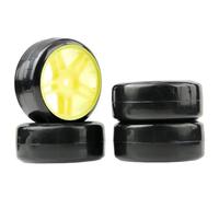 IVLAZLRG 1/10 RC Drift Auto Wheel And Pney Set Compatibile con Modelli D3 D4 D5(Yellow B 4PCS)