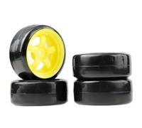 IVLAZLRG 1/10 RC Drift Auto Wheel And Pney Set Compatibile con Modelli D3 D4 D5(Yellow D 4PCS)