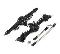 IVLAZLRG 1/10 RC Rock Crawler ASSE in Alluminio Nero Grigio Chiaro per Ingranaggi sottodrivi Opzionale SOA Compatibile con Vari Modelli(Front And Rear Black)