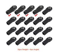 IVLAZLRG Abbazzina di plastica angolare Dritta M4 estremità con Sfera per Pivot da 7 mm Compatibile con Elemento Crawler rc 1/10 TF2 CC01 Building Link(16 Straight 4 Angled)