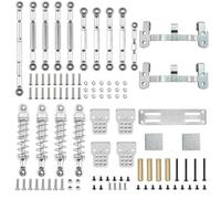 IVLAZLRG Aggiornamento 'ardata di tiro in Metallo a Bordo Servo Asta Servo Armo assorbibile Ammorto Compatibile con WPLC14 C24 1/16 MN 99S B90 98 Parti di Auto RC(Silver for WPL)